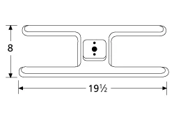 19 1/2 X 8, Universal Stainless H Single Burner Head - 10201 4 19 1/2 X 8, Universal Stainless H Single Burner Head - 10201 - Image 2
