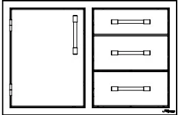 Alfresco 42" Triple Drawer Combo Unit - Single Door - AXE-DDC-42SC 4 Alfresco 42" Triple Drawer Combo Unit - Single Door - AXE-DDC-42SC - Image 2