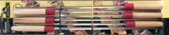 6 Deluxe Chrome Plated 22" Shish-ke-bab Skewers W/ Wooden Handles