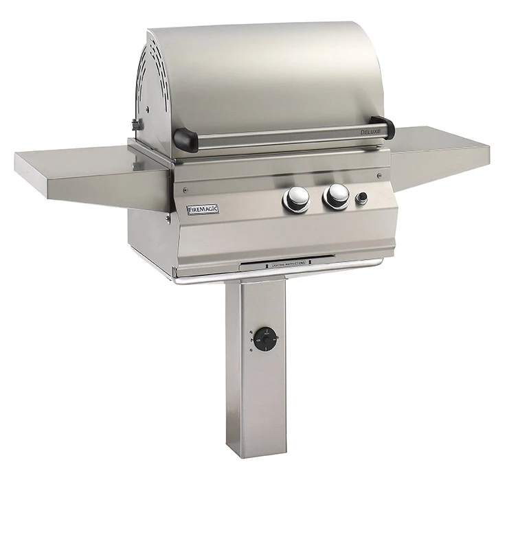 Firemagic Legacy Deluxe Propane Grill On In-Ground Post 3 Firemagic Legacy Deluxe Propane Grill On In-Ground Post